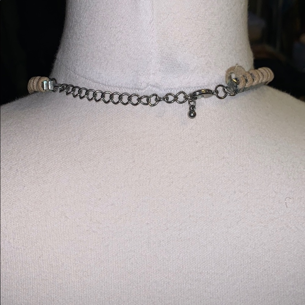 Silver Beaded Statement Necklace - image 3